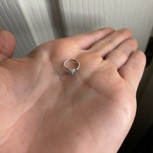 BVLA nose ring earring white gold flower hoop